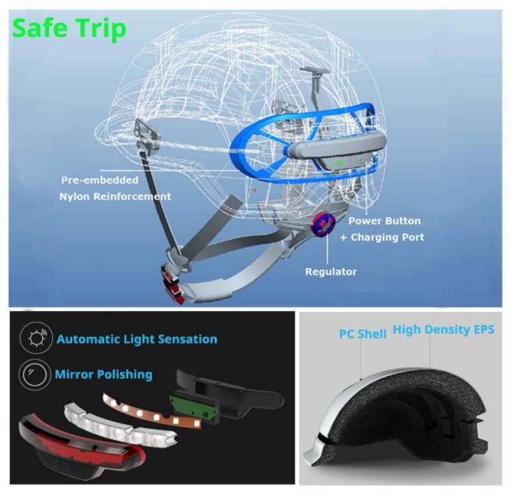 Sähköskootterikypärä LED-valolla Smart 4U - Image 4