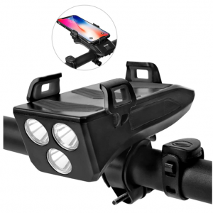 Akupank telefonihoidja esitule ja signaaliga jalgrattale